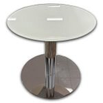Used 20" Round Frosted Glass Side Table