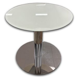Used 20" Round Frosted Glass Side Table