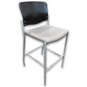 Used National Tag Series Grey Bar Stool W/ Espresso Back