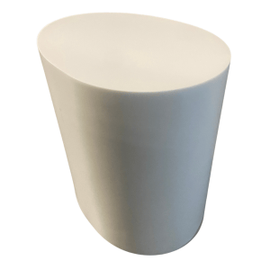 12"W Egg Shaped White End Table