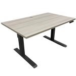 48" W Light Grey Laminated Height Adjustable Desk W/ Dark Grey Legs