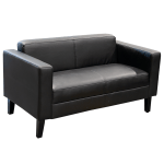 52" W Mayline Sofa In Black W/ Espresso Legs