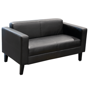52" W Mayline Sofa In Black W/ Espresso Legs