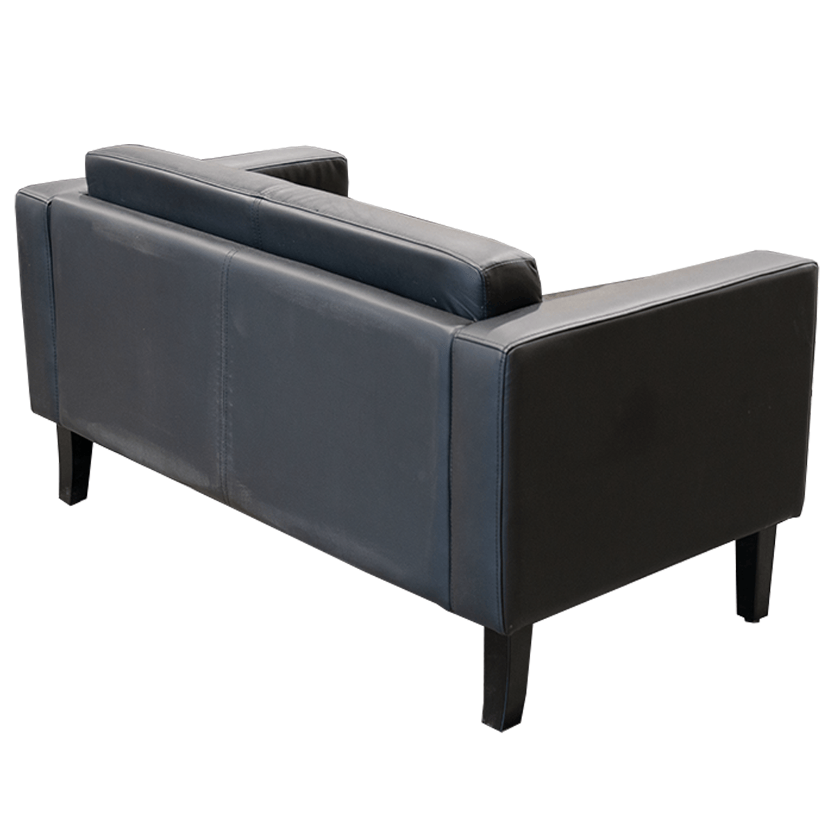 52" W Mayline Sofa In Black W/ Espresso Legs - Image 2