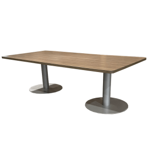 8" Modern Walnut Laminate Conference Table W/ Circular Base