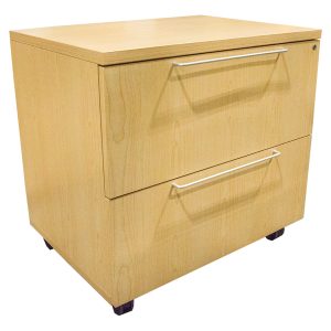 31" W Two Drawer Lateral File On Casters In Maple
