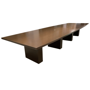 16' W Espresso Laminated Boat Shaped Conference Table