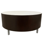 42"W Kimball White & Mahogany Round Table