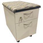 15"W White Steelcase Box-File Mobile Pedestals White With Cushion Top